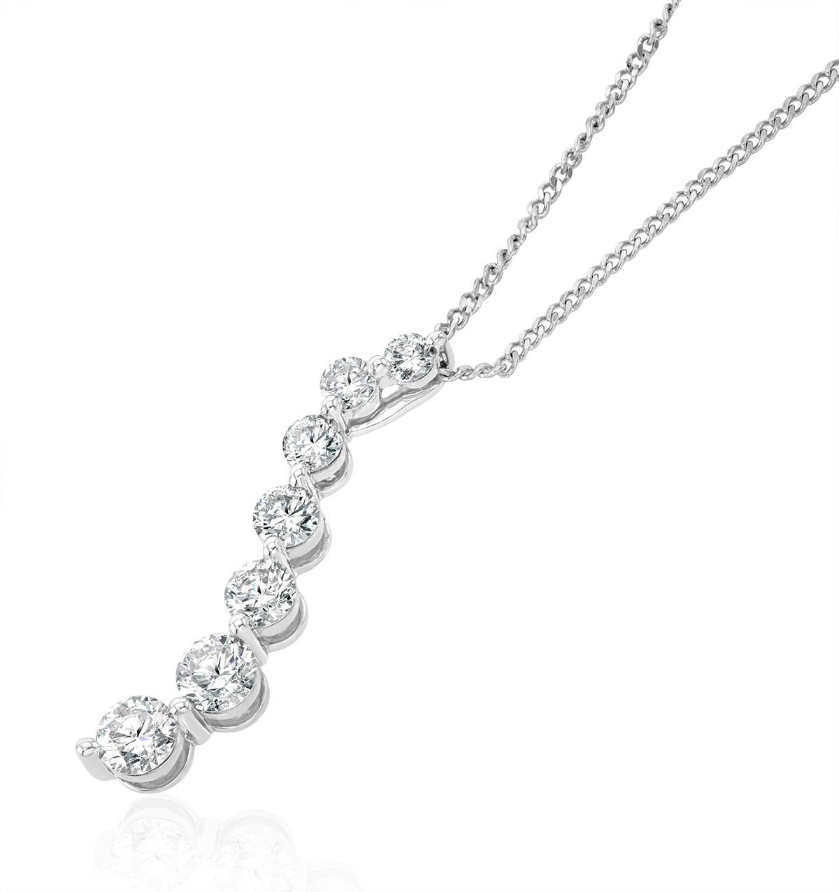 Lab Diamond Life Journey Pendant Necklace 0.50ct H/Si in 9K White Gold